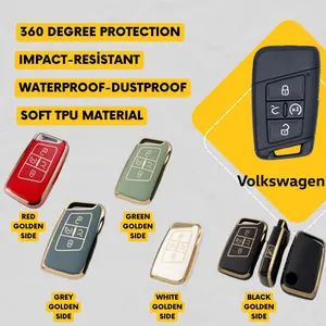 VOLKSWAGEN 5-Button Key Fob Cover for Arteon, Atlas, Jetta GLI, Tiguan - Tpu Smart Key Case