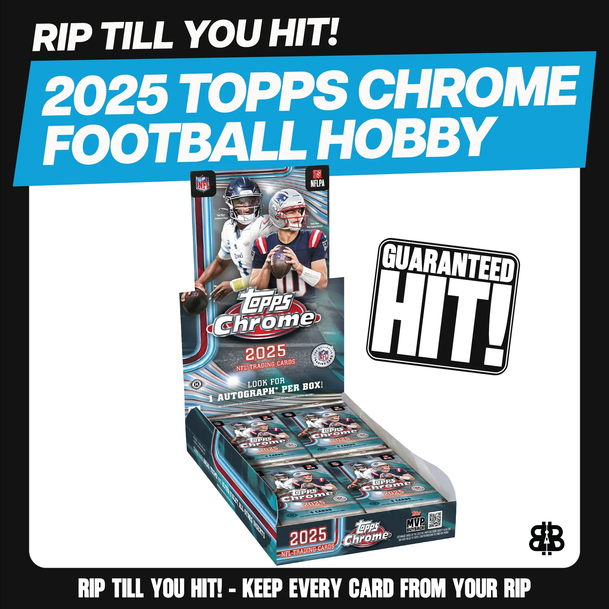 RIP TIL YOU HIT | 2025 Topps Chrome Football Hobby | $359| NFL Chrome