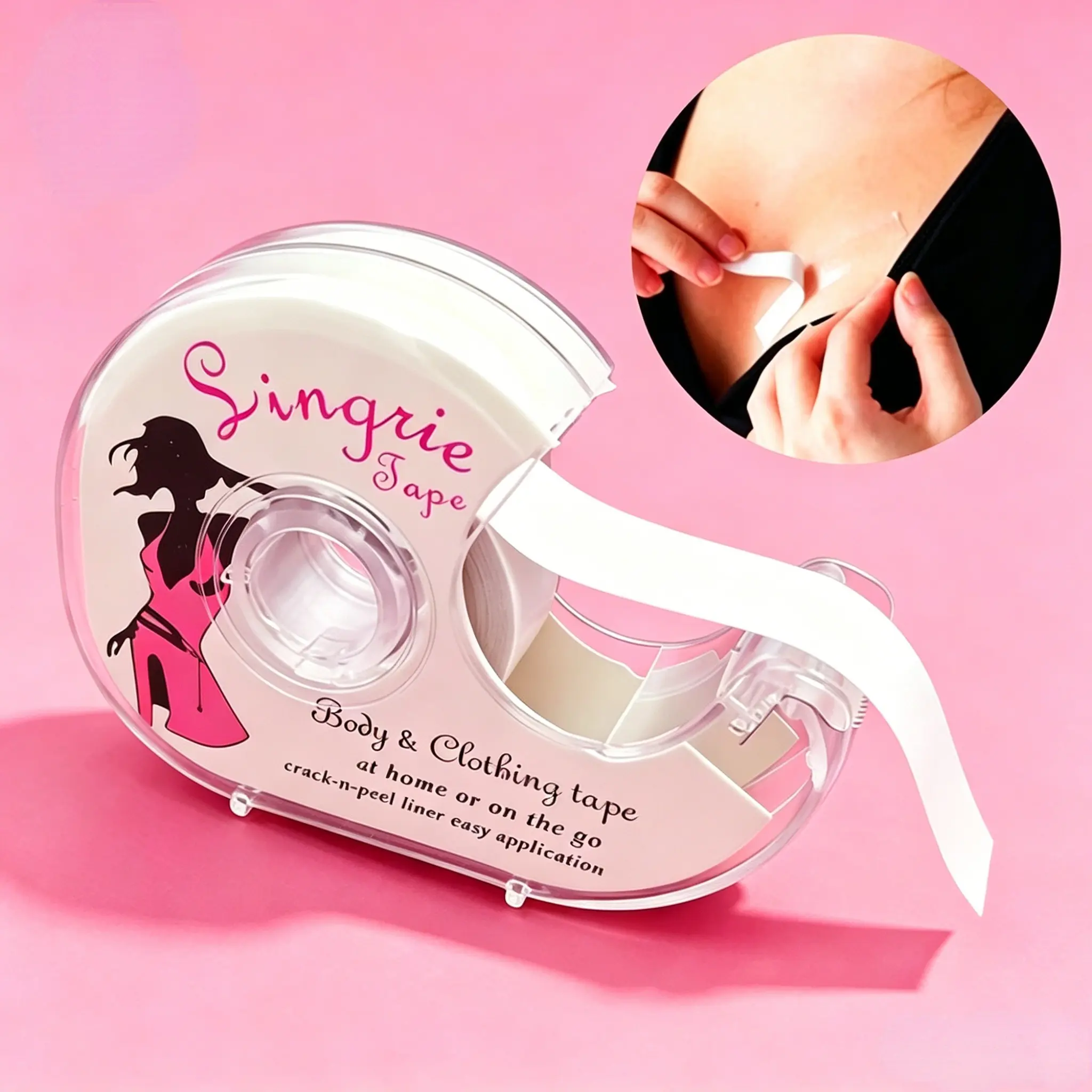 Women's Invisible Clothing Adhesive Strips, High-Transparency Pet Material, Breathable, No Residue, Reusable, Anti-Slip, Ideal for Low Neck Tops, Dresses, Shirts, Accessories