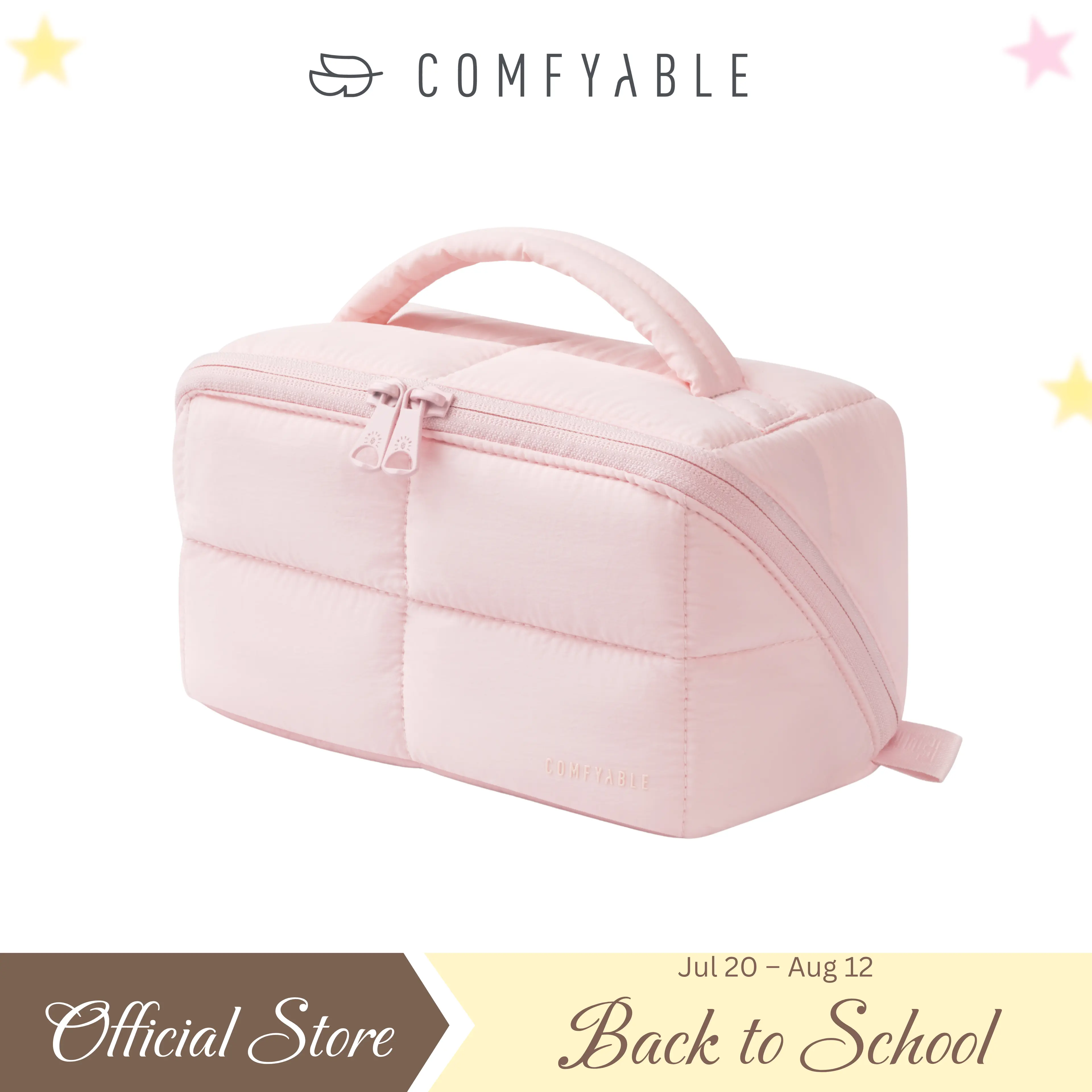 Comfyable Puffy Make-Up Bag for Women, Compact Organiser with Quick Flat Access, Lightweight Water-Repellent Pouch for International Travel, Assorted Color Cosmetic Bag, Assorted Color Make-Up Bags
