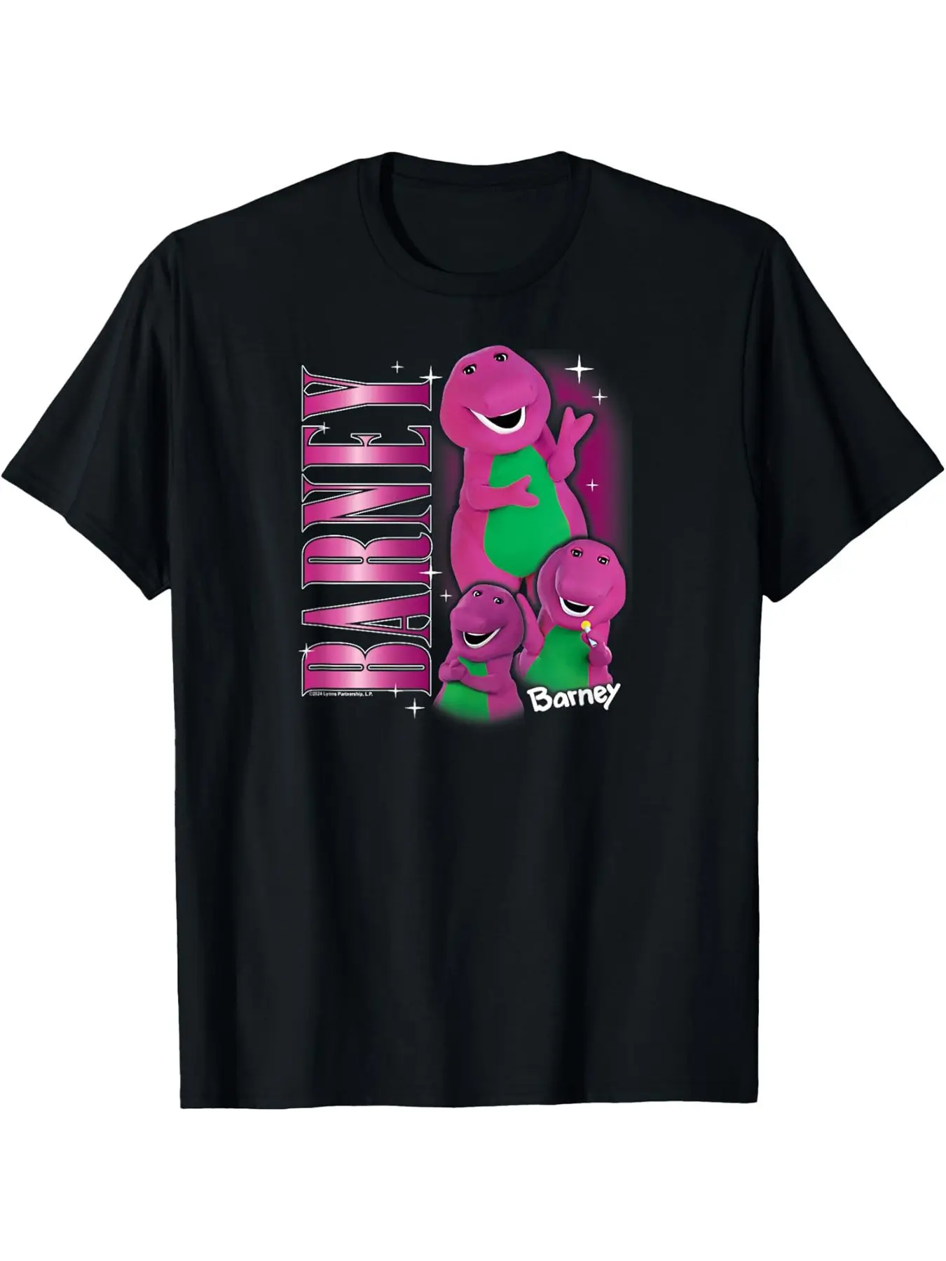7.5oz Barney Retro 90s Dinosaur Patchwork T-Shirt, Unisex Vintage, Print, All Season Casual Streetwear, Party Tee