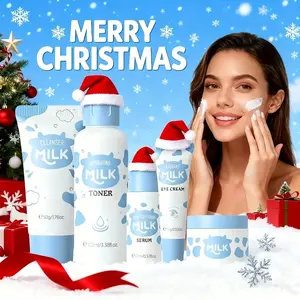 Laikou Milk Skincare Set 5-Piece, Includes Cleanser, Toner, Serum, Eye Cream, Moisturizer, Hydrating & Nourishing, Nourishes for soft, supple skin For women&men, Perfect Christmas Gift Moisturizing Kit.Your Winter Skincare Savior