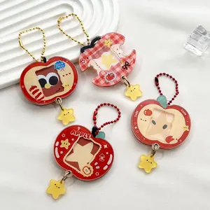 Acrylic Photo Organizer Clear Hanging Pendant Photo Frame Cute Keychain Simple Cartoon Keychain for Personalization Bag Keys