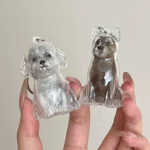Cute Dog Hair Storage Keychain, Creative Cartoon Pet Hair Pendant, Capsule Collection Memorial, Fun and Practical Accessory
