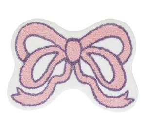 VCNY Home Pink Bow Shaped Tufted Bath Rug, 18" x 27"