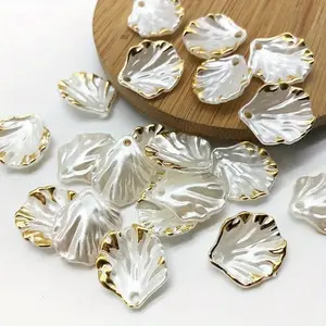 20 Edge Transparent Leaf Beads, DIY Hair Jewelry Earrings Bracelets Pendants, DIY Jewelry Making, Ancient Style Bronze Decorative Accessories
