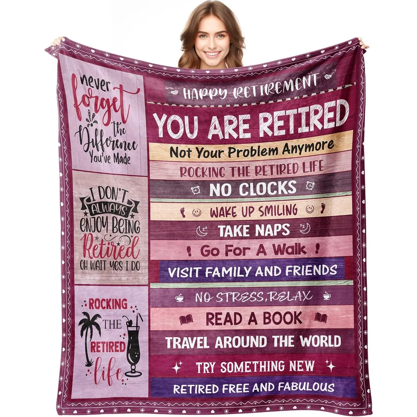 Flannel Blankets - 60"x80" Heat-Retaining Full-Print Modern Letter Accent Custom Personalized Alphabet Letters Blanket, Indoor Use, Women's Retirement Gift, Custom Blankets