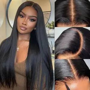 13x4 Human Hair Straight HD Lace Frontal Hair Pre Plucked  Straight Lace Front Wigs Brazilian  Human Hair Glueless Wig for Women with Baby Hair Natural Color
