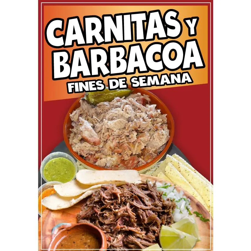 Carnitas y Barbacoa Sticker Window Decal Food Truck Concession Vinyl Restaurant Wall poster Sticker Food Decal