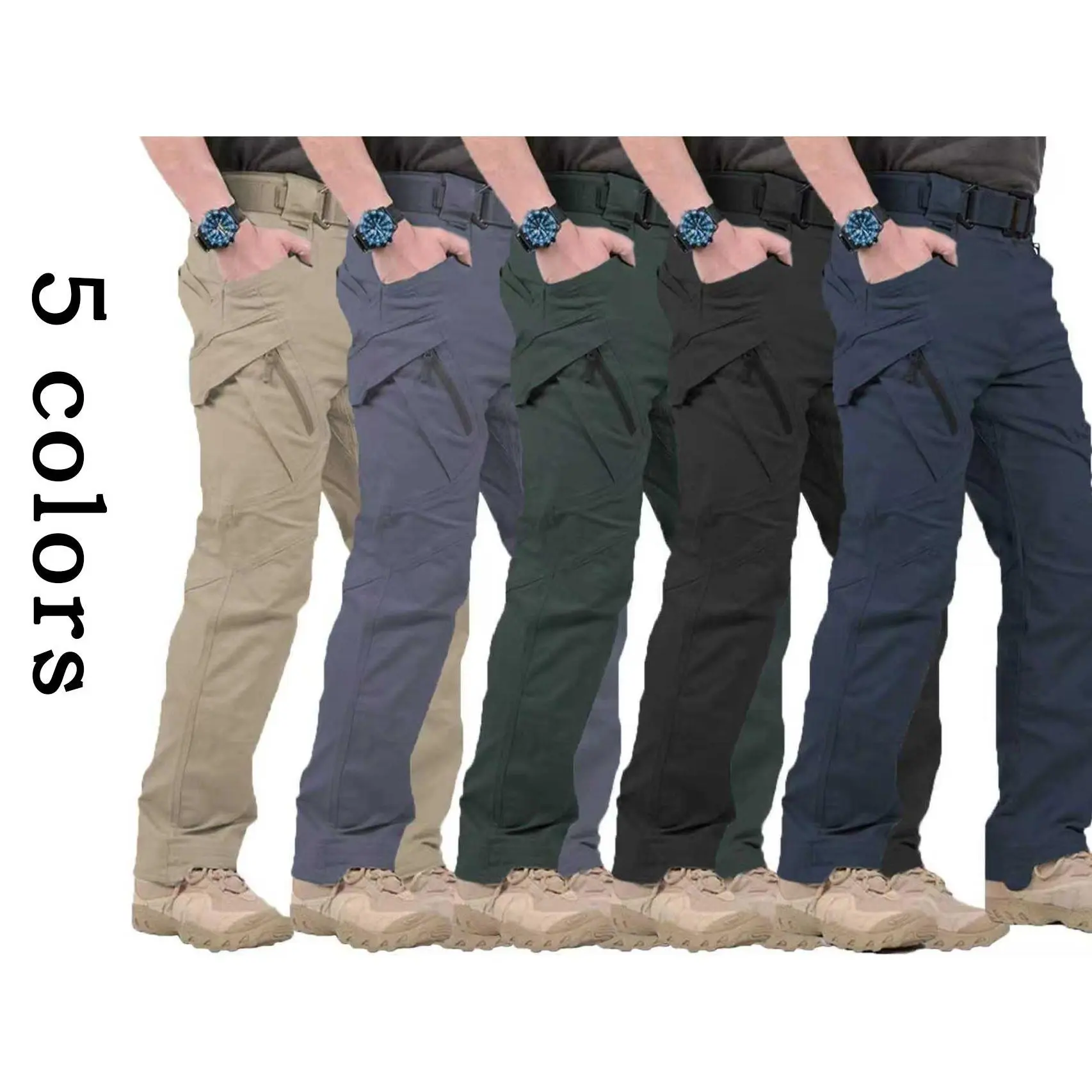 HOMUG Men's Lightweight Casual Work Pants & Tactical Hiking Pants Featuring durable multifunctional pockets and a straight-leg design, these pants are perfect for spring and autumn wear.