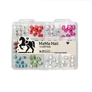 Color Sorted Beveled Edge Flat Back Octagonal Rhinestones, Sparkle Nail Gems for DIY Manicure, Nail Art, Crafts & More