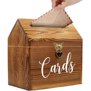 Card Box Wedding Card Box for Reception,  Large Wedding  Card Holder Box with Heart Lock, Big Wedding Card Envelope Holder Box with Lid  Card Box for Wedding Party