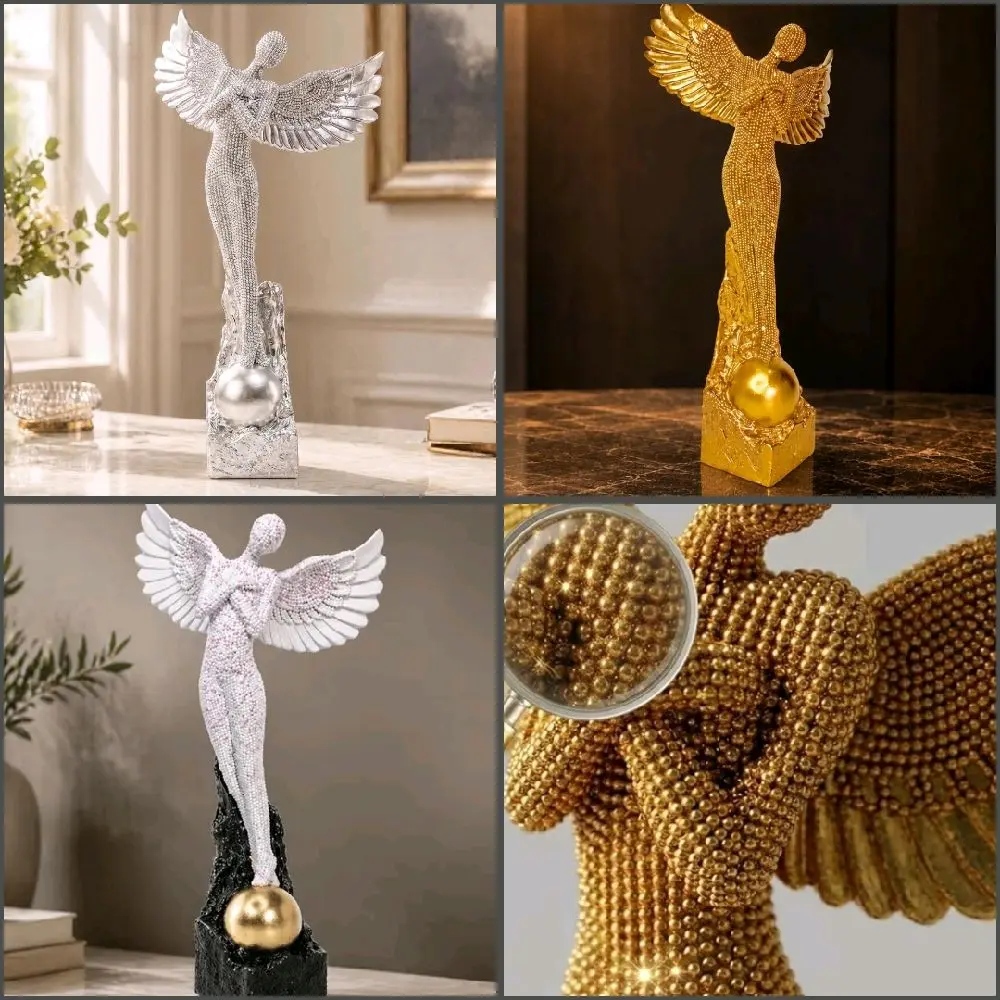Guardian Angel Figurines – 12.3 Inches Sparkling Angel Statue, Angel Sculpture Gift for Women, Home Decor, Memorial or Special Occasions