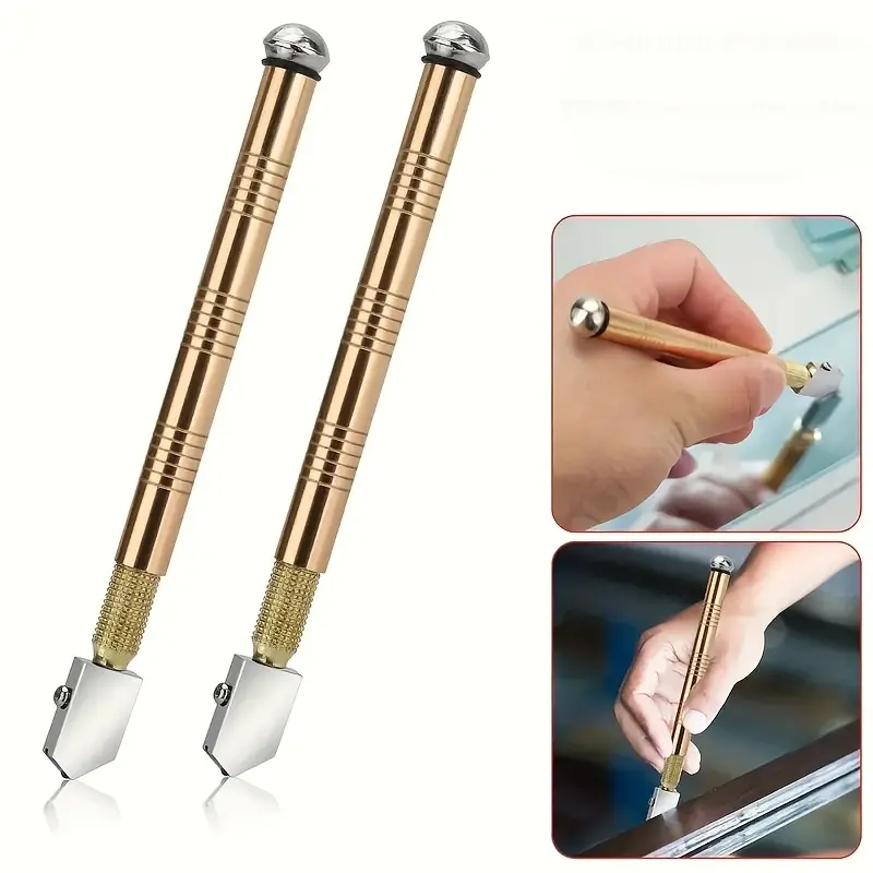2pcs/4pcs Professional Glass Tile Cutter Set, Precision Cutting Tool with Aluminum Alloy Handle for Mirror & Mosaic Tiles