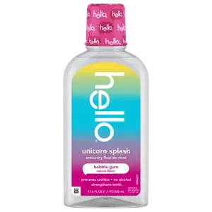 hello kids unicorn splash fluoride mouthwash