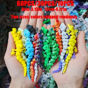 60pcs/30pcs/10pcs Cute Multicolor Small Animals, Lizards, Geckos, Whimsical Figurines, 8cm/12cm Sizes, Vibrant Colors, Christmas Gifts for Friends and Family