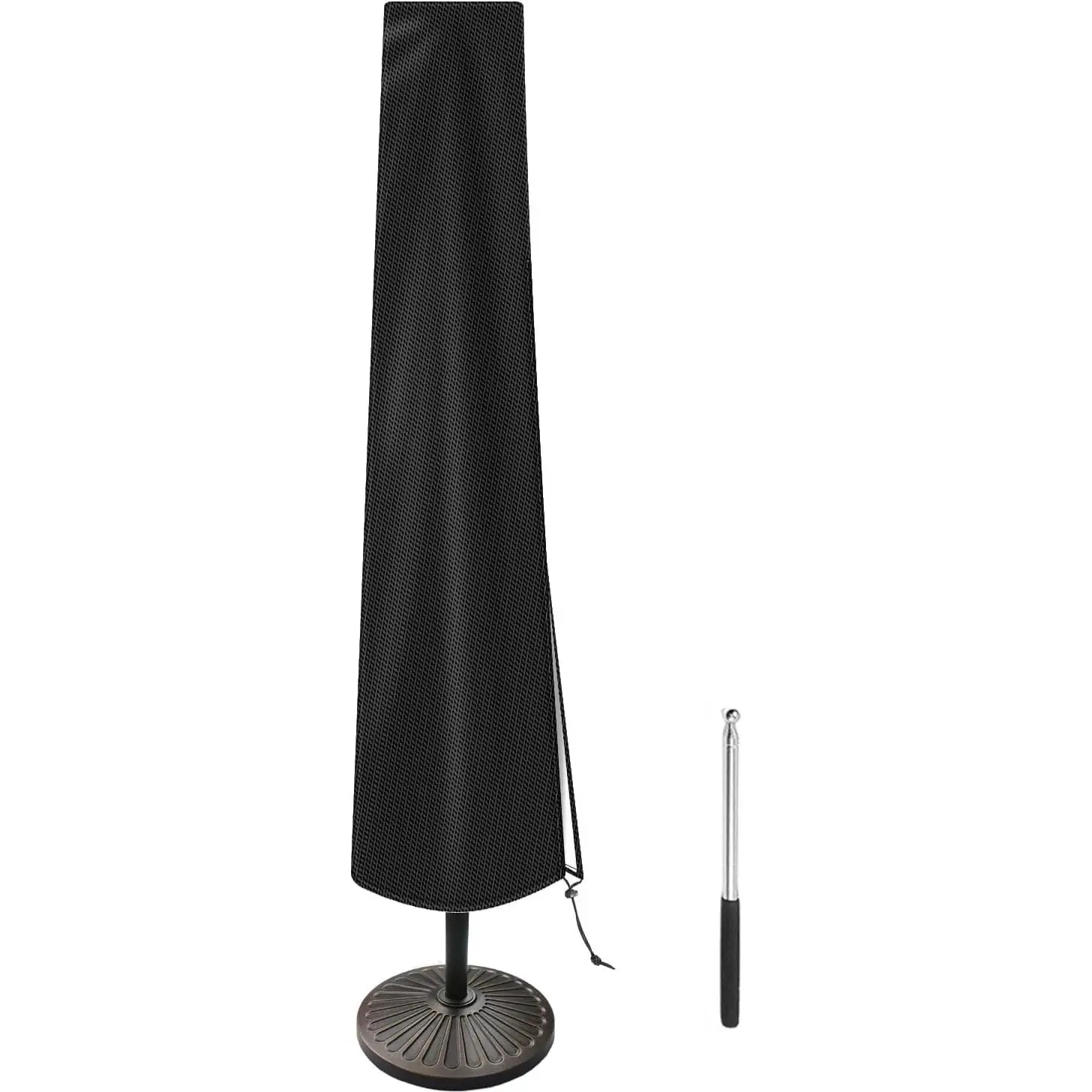 Patio Umbrella Cover Outdoor Umbrella Cover with Rod Waterproof Durable 420D Polyester Fabric Patio Parasol Umbrella Cover for 7 ft to 11 ft Outdoor Umbrella (Black)