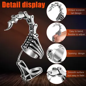 Movable Scorpion Ring Punk Jewelry Fingertip Toy Stress Relief Vintage Gothic Scroll Armor Knuckle Metal Rock Full Finger Rings