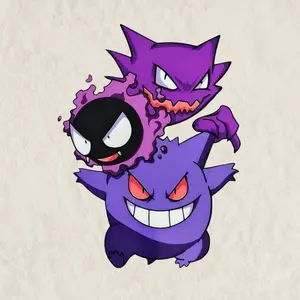 Gastly Haunter Gengar Car Decal: Waterproof Gen 1 Ghost Family Sticker