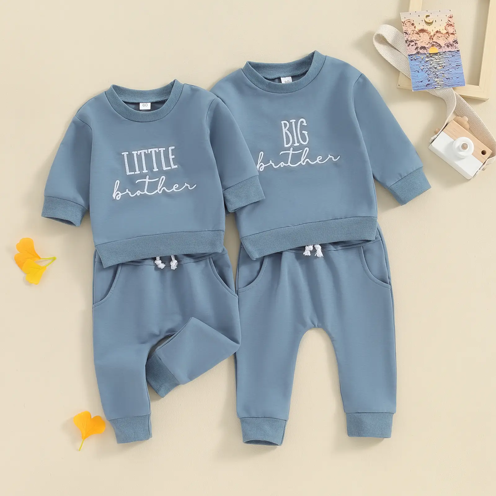 Big Brother Little Brother Matching Outfits Baby Boy Crewneck Sweatshirt Long Sleeve Shirt Pants Clothes Set