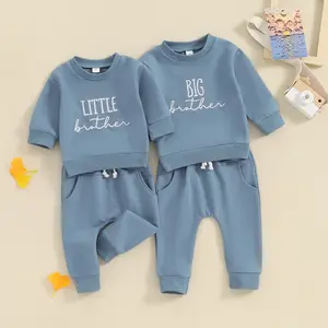Big Brother Little Brother Matching Outfits Baby Boy Crewneck Sweatshirt Long Sleeve Shirt Pants Clothes Set