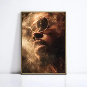 Unframed, Room Decor, Black Man in Smoke, Urban Decor, Jpeg, Cool Man, Printable Afrocentric Art for Cool Modern Aesthetic, Statement Piece   – 5 Sizes (8x12–27x40 inch)