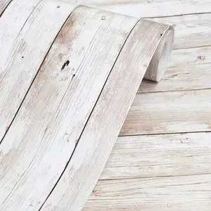 Detachable Self-Adhesive Wood Panel Wallpaper, Light Color/old Wood Texture Design, Easy Installation & Removal, Home Decoration
