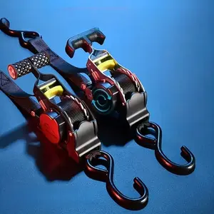 Heavy-Duty Automatic Retractable Cargo Strap, 3m+ Length, 2s Quick Setup, No Assembly Needed, &, Ideal for Towing & Camping