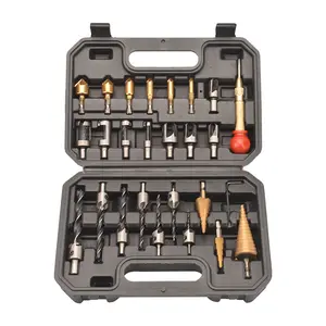 26-Piece Woodworking Drill Bit Set, Precision Positioning Chamfer Bits, Tower Hole Saw Drill Bits, Ideal for Carpentry Projects