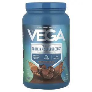 Vega Plant-Based Protein, Premium Protein + Supergreens™, Creamy Chocolate, 1 lb 12.7 oz (814 g)