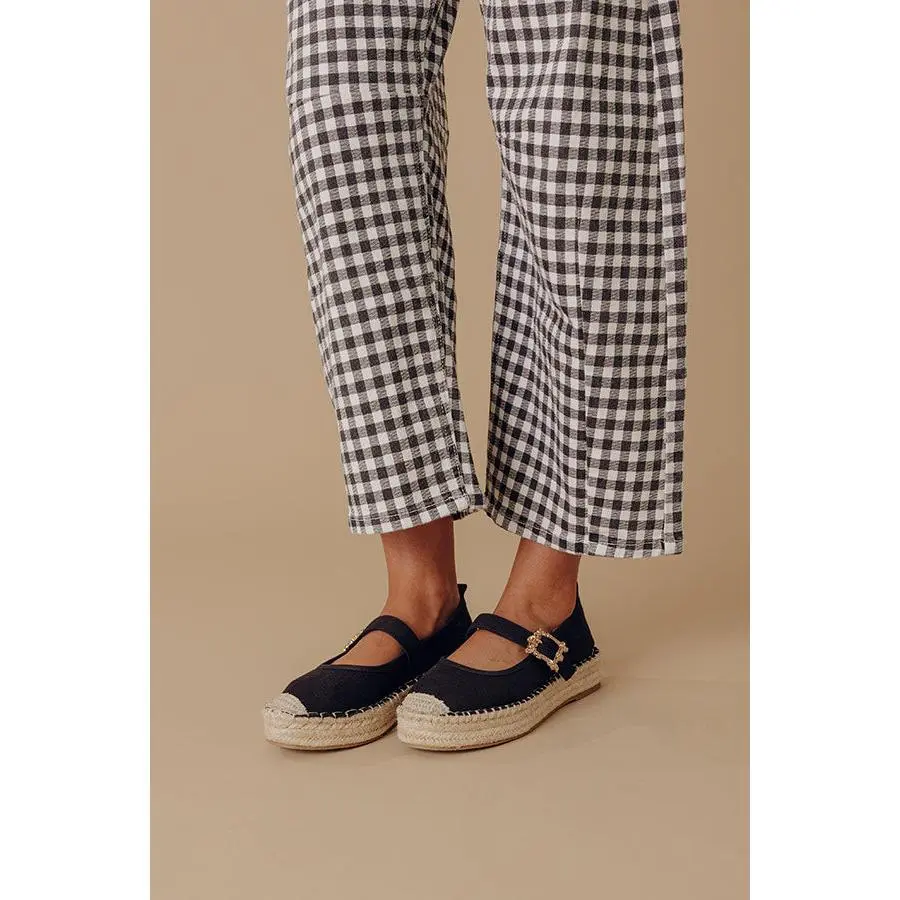 The Reagan Espadrille Flats in Black
