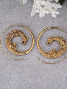 Unique Exquisite Vintage Gothic Dragon Hoop Earrings for Women Dragon Spiral Golden Earrings Fashion Daily Party Jewelry Fashionable Earrings