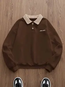 Men's Knitted Casual Loose Fit Warm Inner Layer Long Sleeve Sweatshirt, Knitwear, Autumn Winter Fashion, Comfortable and Stylish Pullover