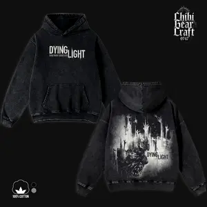 Dying Light The Beast Kyle Crane Shirt Survival Horror Vintage Washed Oversized Hoodie Retro Gaming Volatile Monster Graphic Tee Faded Streetwear Y2K Opium Merch