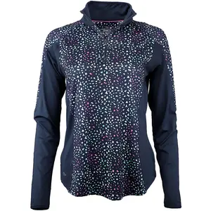 PAGE and TUTTLE Womens Mock Neck Athletic Outerwear Casual Jersey - Blue