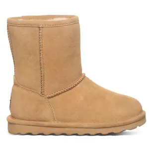 BEARPAW Elle Youth Iced Coffee Size | Cozy Suede Winter Boots for Kids | Comfortable Slip-On Boots