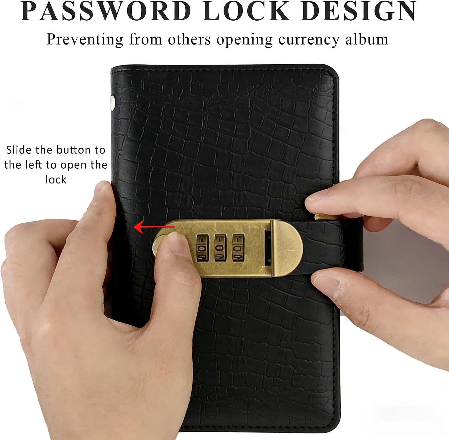 A6 savings notebook,3-Digit Resettable Password Lock，suitable for storing money and important.