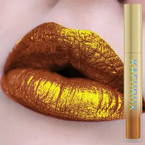 Special Gold Glitter Lipstick, Liquid Lip Gloss, Long-Lasting Metallic Color, Bold Makeup, Daily Wear, Gothic Cosplay, High Pigmentation