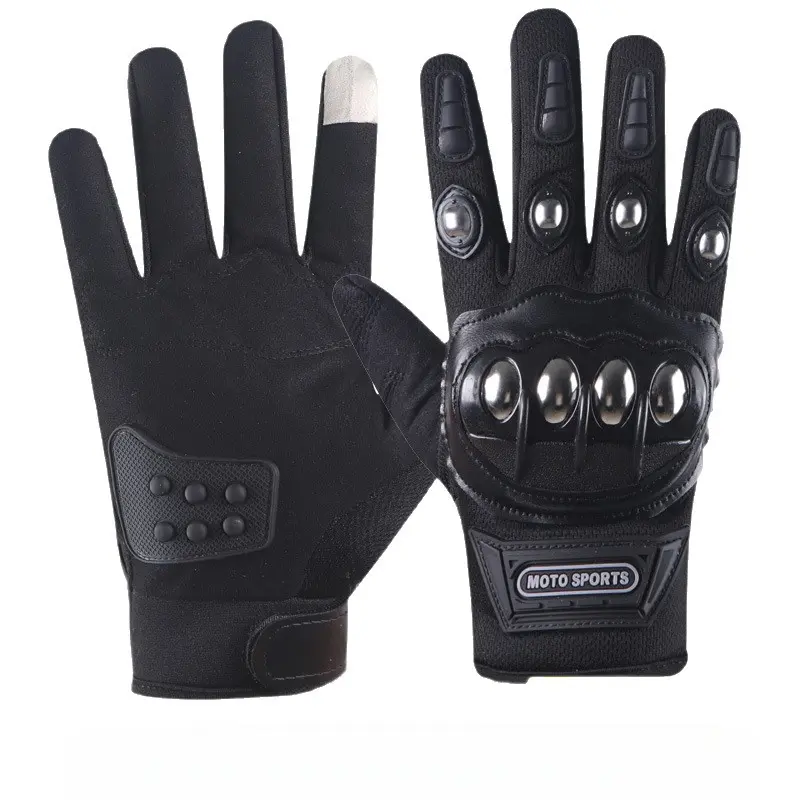 Steel Outdoor Knuckle Motorcycle Gloves For Men & Women, 1 Count Protective Outdoor Riding Gear,Suitable for palm widths of 3.1 to 3.7 inches.