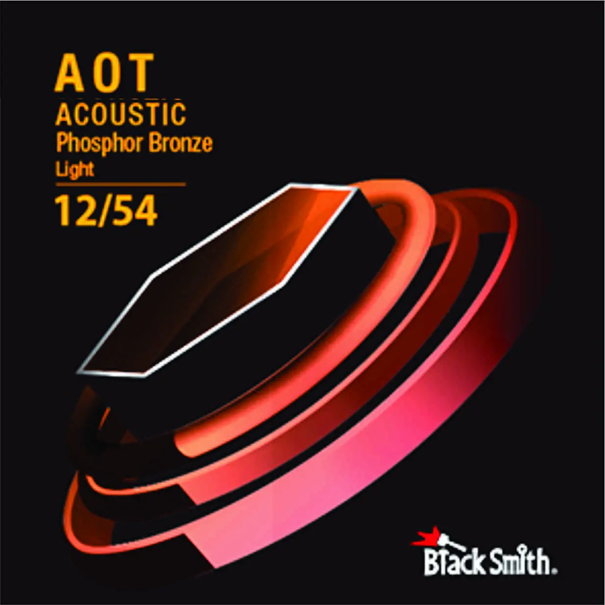 BLACKSMITH Acoustic 6 String Set, Nano-Carbon Coated Phosphor Bronze - Light 012 - 054
