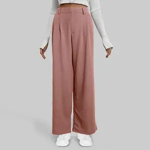 Amazhiyu Women's High Waisted Wide Leg Pants Casual Slacks Palazzo Straight Leg Trousers with Pockets Comfortable Workwear for Women Clothing Style