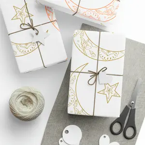 Wrapping Papers, Ramadan gift, Eid gift, holiday gift, Arabic, Islam, gift wrap, white
