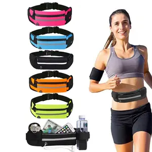 Running Belt Fanny Pack: Runner Marathon Jogging Waist Pack Sport Workout Exercise Fitness Phone Holder Belt for Men Women Jogger Slim Waistband Jogging Equipment Black