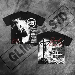 Y2K Graphic "God Know Exactly What He's Doing" Personalize Printed Tshirt Casual Cotton Crewneck Classic Menswear Soft