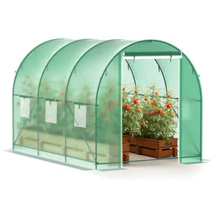 Greenhouse, 10’x7’x7’ Upgraded Walk-in Greenhouse with Spraying System, Heavy Duty Tunnel Green House with 6 Ventilated Mesh Windows & Zippered Roll-up Door, Large Plant Garden Hot House Outdoor