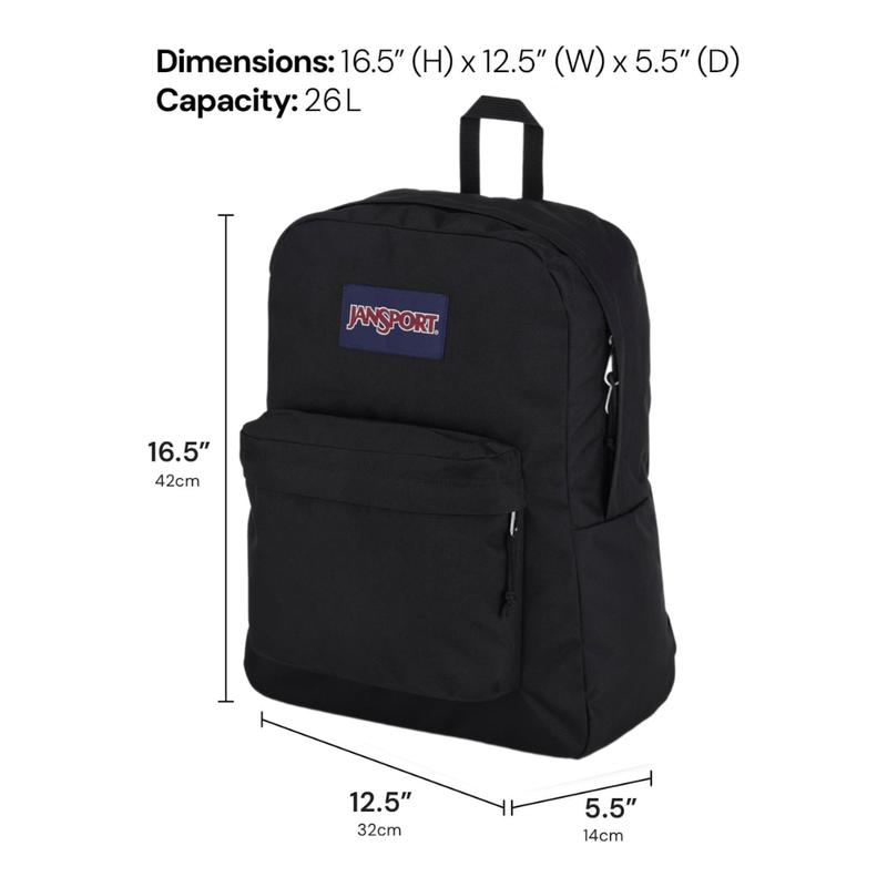 JanSport SuperBreak One Backpacks - Durable, Lightweight Bookbag with 1 Main Compartment, Front Utility Pocket with Built-in Organizer - Premium Backpack, Black