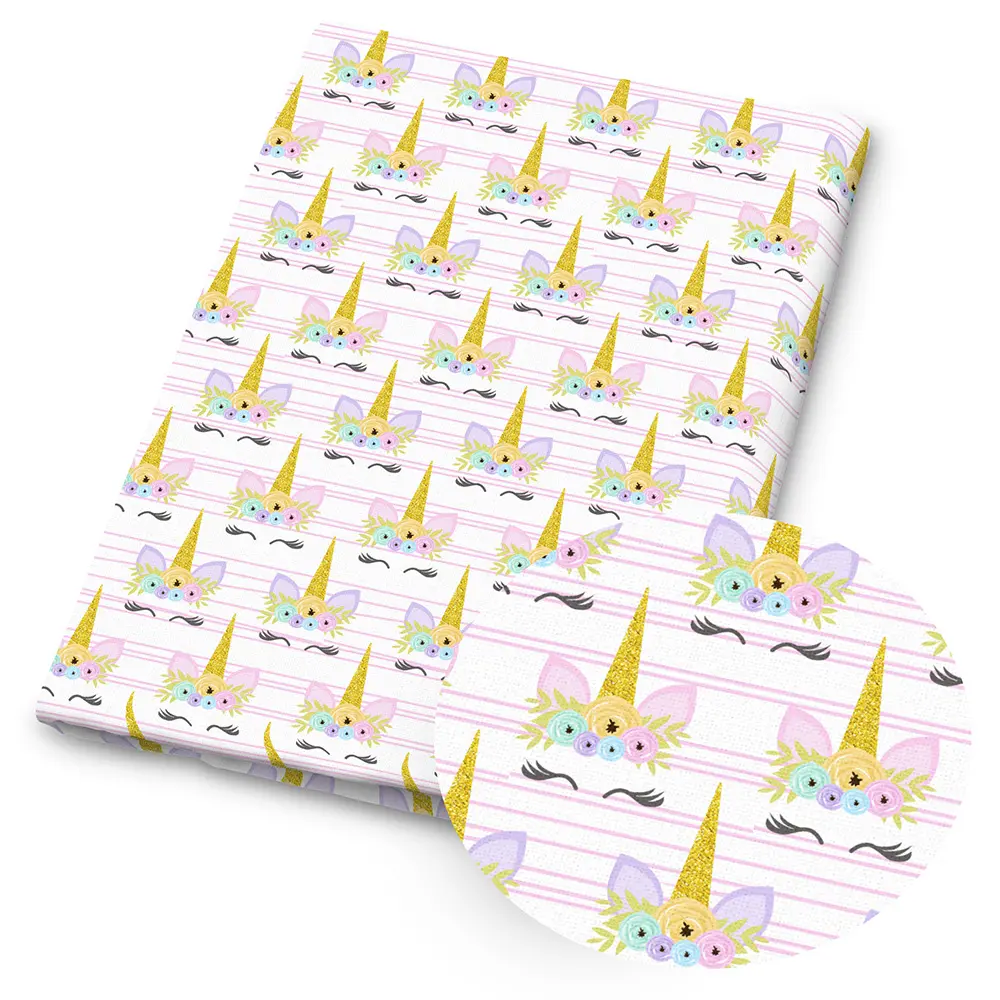 1 piece of unicorn-print fabric – 59 x 19.68 inches (150 x 50 cm), pre-cut polyester fabric featuring a pattern of autumn leaves and flowers – ideal for DIY sewing, scrapbooking, tablecloths and craft projects