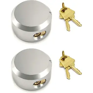 Hockey Puck Lock, 2-7/8" Trailer Door Lock, Keyed Differently, 2 Pieces