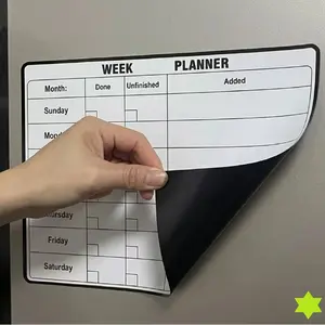 Magnetic Fridge Calendar, Magnetic Fridge Whiteboard Calendar, Easy to Clean Weekly Planner for Fridge, Kitchen Decoration, Fridge Accessories, Office Stationery Supplies, Includes 1 Marker & 1 Eraser