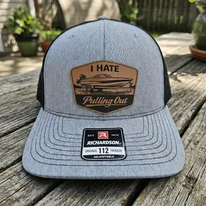I Hate Pulling Out Boat Leather Patch Hat Boating Trucker Cap Fishing Gift for Dad Fathers Day Gift – Patriotic Snapback